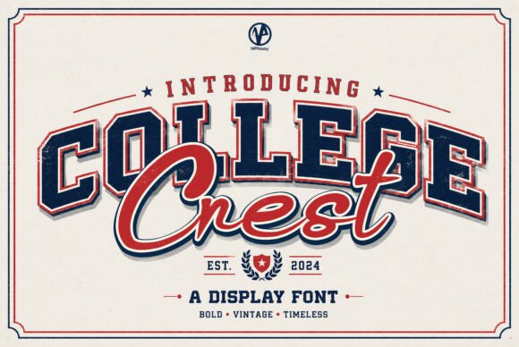 College Crest: A Sporty Display Font for Bold Branding