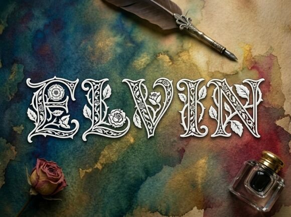 Elvin Font: A Decorative Display Typeface for Bold Designs